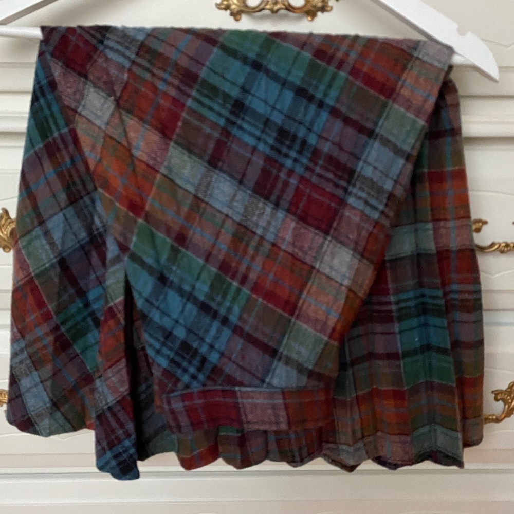 Sz S Vintage 70s Pleated Plaid Skirt
